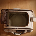 Nozomi Travel Carrier seen from above with the bare summer interior, no fur liner